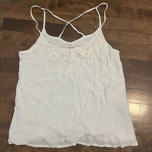 Flowy lace white tank